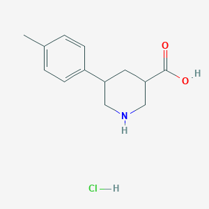 molecular formula C13H18ClNO2 B2676223 5-(4-Methylphenyl)piperidine-3-carboxylic acid;hydrochloride CAS No. 2344680-08-4