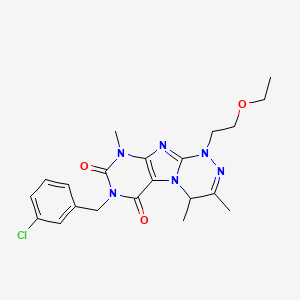 7-(3-chlorobenzyl)-1-(2-ethoxyethyl)-3,4,9-trimethyl-1,4-dihydro-[1,2,4]triazino[3,4-f]purine-6,8(7H,9H)-dione