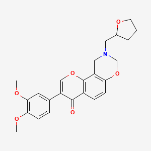 3-(3,4-dimethoxyphenyl)-9-((tetrahydrofuran-2-yl)methyl)-9,10-dihydrochromeno[8,7-e][1,3]oxazin-4(8H)-one