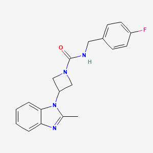 molecular formula C19H19FN4O B2676236 N-[(4-Fluorophenyl)methyl]-3-(2-methylbenzimidazol-1-yl)azetidine-1-carboxamide CAS No. 2380181-75-7