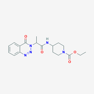 ethyl 4-(2-(4-oxobenzo[d][1,2,3]triazin-3(4H)-yl)propanamido)piperidine-1-carboxylate