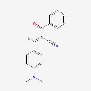 molecular formula C18H16N2O B2676242 (E)-2-benzoyl-3-(4-dimethylaminophenyl)prop-2-enenitrile CAS No. 101220-35-3