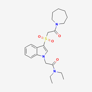 2-(3-((2-(azepan-1-yl)-2-oxoethyl)sulfonyl)-1H-indol-1-yl)-N,N-diethylacetamide