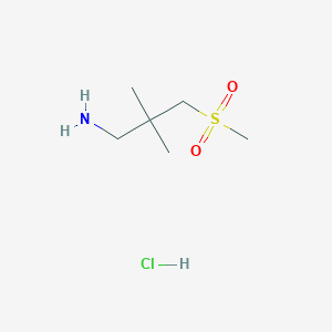 molecular formula C6H16ClNO2S B2676249 3-Methanesulfonyl-2,2-dimethylpropan-1-amine hydrochloride CAS No. 947664-70-2