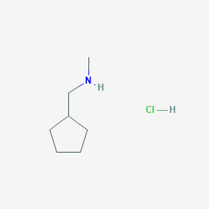 molecular formula C7H16ClN B2676251 (Cyclopentylmethyl)methylamine hydrochloride CAS No. 4492-51-7; 666262-50-6