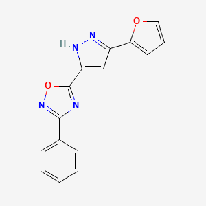 5-(3-(furan-2-yl)-1H-pyrazol-5-yl)-3-phenyl-1,2,4-oxadiazole
