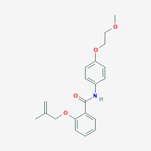 molecular formula C20H23NO4 B267626 N-[4-(2-methoxyethoxy)phenyl]-2-[(2-methylprop-2-en-1-yl)oxy]benzamide 