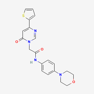 molecular formula C20H20N4O3S B2676265 N-(4-吗啉基苯基)-2-(6-氧代-4-(噻吩-2-基)嘧啶-1(6H)-基)乙酰胺 CAS No. 1251564-75-6