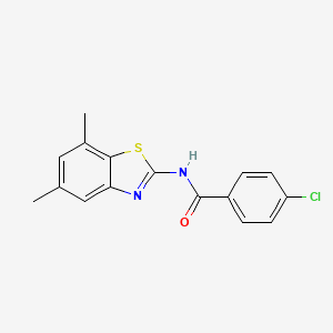 4-chloro-N-(5,7-dimethyl-1,3-benzothiazol-2-yl)benzamide