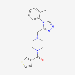 molecular formula C19H21N5OS B2676269 1-{[4-(2-methylphenyl)-4H-1,2,4-triazol-3-yl]methyl}-4-(3-thienylcarbonyl)piperazine CAS No. 1396765-19-7