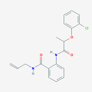molecular formula C19H19ClN2O3 B267627 N-allyl-2-{[2-(2-chlorophenoxy)propanoyl]amino}benzamide 