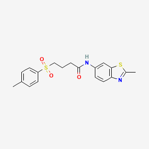 molecular formula C19H20N2O3S2 B2676272 N-(2-甲基苯并[d]噻唑-6-基)-4-对甲苯磺酰丁酰胺 CAS No. 923088-30-6