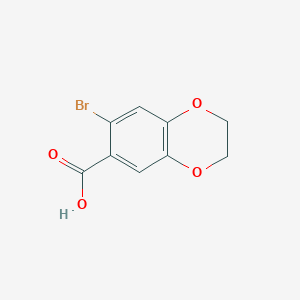 molecular formula C9H7BrO4 B2676273 7-溴-2,3-二氢-1,4-苯并二氧杂环-6-羧酸 CAS No. 59820-91-6