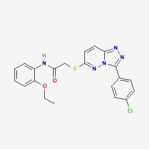 molecular formula C21H18ClN5O2S B2676276 2-((3-(4-chlorophenyl)-[1,2,4]triazolo[4,3-b]pyridazin-6-yl)thio)-N-(2-ethoxyphenyl)acetamide CAS No. 852373-24-1