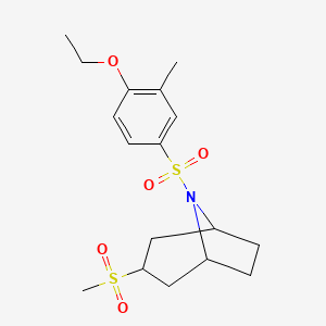 molecular formula C17H25NO5S2 B2676279 (1R,5S)-8-((4-ethoxy-3-methylphenyl)sulfonyl)-3-(methylsulfonyl)-8-azabicyclo[3.2.1]octane CAS No. 1705667-44-2