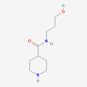 molecular formula C9H18N2O2 B2676283 N-(3-hydroxypropyl)piperidine-4-carboxamide CAS No. 91086-34-9