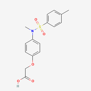 molecular formula C16H17NO5S B2676291 (4-[Methyl-(toluene-4-sulfonyl)-amino]-phenoxy)-acetic acid CAS No. 722467-62-1