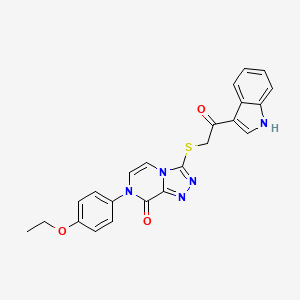 molecular formula C23H19N5O3S B2676294 3-((2-(1H-indol-3-yl)-2-oxoethyl)thio)-7-(4-ethoxyphenyl)-[1,2,4]triazolo[4,3-a]pyrazin-8(7H)-one CAS No. 1216988-74-7