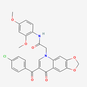 2-[7-(4-chlorobenzoyl)-8-oxo-[1,3]dioxolo[4,5-g]quinolin-5-yl]-N-(2,4-dimethoxyphenyl)acetamide