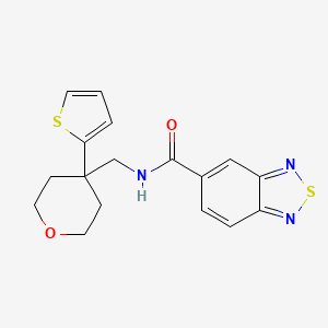 molecular formula C17H17N3O2S2 B2676307 N-((4-(噻吩-2-基)四氢-2H-吡喃-4-基)甲基)苯并[c][1,2,5]噻二唑-5-甲酰胺 CAS No. 1207020-64-1