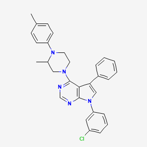 molecular formula C30H28ClN5 B2676309 7-(3-chlorophenyl)-4-(3-methyl-4-(p-tolyl)piperazin-1-yl)-5-phenyl-7H-pyrrolo[2,3-d]pyrimidine CAS No. 477240-02-1