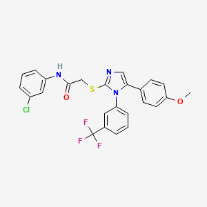 N-(3-chlorophenyl)-2-((5-(4-methoxyphenyl)-1-(3-(trifluoromethyl)phenyl)-1H-imidazol-2-yl)thio)acetamide