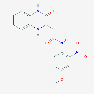molecular formula C17H16N4O5 B2676322 N-(4-甲氧基-2-硝基苯基)-2-(3-氧代-1,2,3,4-四氢喹喹啉-2-基)乙酰胺 CAS No. 476410-16-9