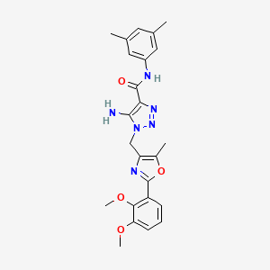 molecular formula C24H26N6O4 B2676326 5-amino-1-{[2-(2,3-dimethoxyphenyl)-5-methyl-1,3-oxazol-4-yl]methyl}-N-(3,5-dimethylphenyl)-1H-1,2,3-triazole-4-carboxamide CAS No. 1112434-05-5