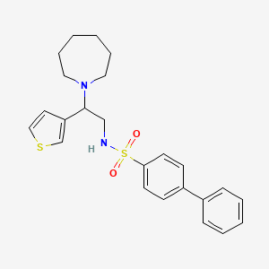 N-(2-(azepan-1-yl)-2-(thiophen-3-yl)ethyl)-[1,1'-biphenyl]-4-sulfonamide