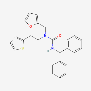 3-Benzhydryl-1-(furan-2-ylmethyl)-1-(2-(thiophen-2-yl)ethyl)urea