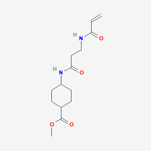 molecular formula C14H22N2O4 B2676353 Methyl 4-[3-(prop-2-enoylamino)propanoylamino]cyclohexane-1-carboxylate CAS No. 2361691-43-0