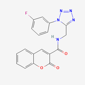 N-((1-(3-fluorophenyl)-1H-tetrazol-5-yl)methyl)-2-oxo-2H-chromene-3-carboxamide