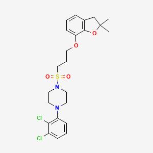 molecular formula C23H28Cl2N2O4S B2676358 1-(2,3-二氯苯基)-4-((3-((2,2-二甲基-2,3-二氢苯并呋喃-7-基)氧基)丙基)磺酰基)哌嗪 CAS No. 953156-53-1