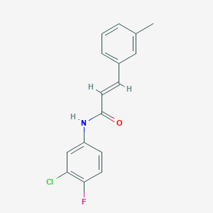 molecular formula C16H13ClFNO B2676374 (2E)-N-(3-chloro-4-fluorophenyl)-3-(3-methylphenyl)prop-2-enamide CAS No. 329779-84-2