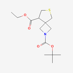 molecular formula C14H23NO4S B2676375 2-叔丁基-8-乙基-6-硫代-2-氮杂螺[3.4]辛烷-2,8-二甲酸酯 CAS No. 1453316-13-6