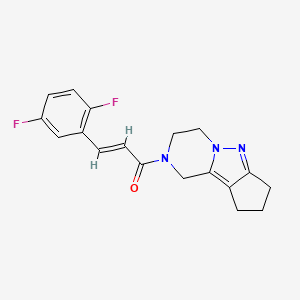 molecular formula C18H17F2N3O B2676382 (E)-3-(2,5-difluorophenyl)-1-(3,4,8,9-tetrahydro-1H-cyclopenta[3,4]pyrazolo[1,5-a]pyrazin-2(7H)-yl)prop-2-en-1-one CAS No. 2035006-66-5