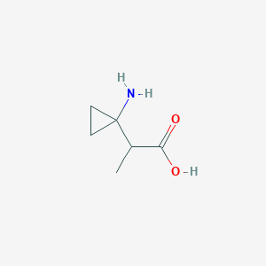molecular formula C6H11NO2 B2676385 2-(1-Aminocyclopropyl)propanoic acid CAS No. 1486822-98-3