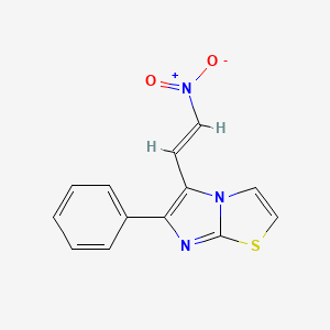molecular formula C13H9N3O2S B2676387 5-[(E)-2-nitroethenyl]-6-phenylimidazo[2,1-b][1,3]thiazole CAS No. 338404-40-3