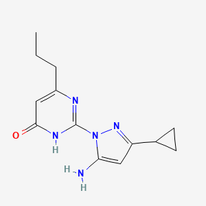 2-(5-amino-3-cyclopropyl-1H-pyrazol-1-yl)-6-propylpyrimidin-4(3H)-one
