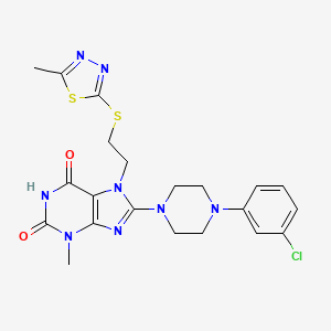 8-[4-(3-Chlorophenyl)piperazin-1-yl]-3-methyl-7-[2-[(5-methyl-1,3,4-thiadiazol-2-yl)sulfanyl]ethyl]purine-2,6-dione