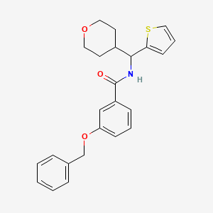 3-(benzyloxy)-N-[(oxan-4-yl)(thiophen-2-yl)methyl]benzamide