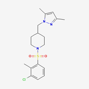 1-((3-chloro-2-methylphenyl)sulfonyl)-4-((3,5-dimethyl-1H-pyrazol-1-yl)methyl)piperidine