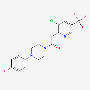 2-[3-Chloro-5-(trifluoromethyl)-2-pyridinyl]-1-[4-(4-fluorophenyl)piperazino]-1-ethanone