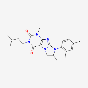 molecular formula C22H27N5O2 B2676413 6-(2,4-二甲基苯基)-4,7-二甲基-2-(3-甲基丁基)嘧啶并[7,8-a]咪唑-1,3-二酮 CAS No. 899726-72-8