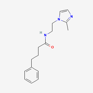 molecular formula C16H21N3O B2676416 N-(2-(2-methyl-1H-imidazol-1-yl)ethyl)-4-phenylbutanamide CAS No. 1286717-81-4