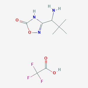 molecular formula C9H14F3N3O4 B2676427 3-(1-Amino-2,2-dimethylpropyl)-1,2,4-oxadiazol-5-ol, trifluoroacetic acid CAS No. 1909326-28-8
