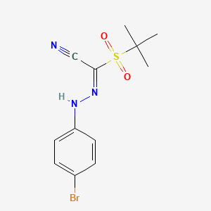 molecular formula C12H14BrN3O2S B2676429 (1E)-N-(4-溴苯胺基)-1-叔丁基磺酰甲基亚胺氰化物 CAS No. 241127-11-7