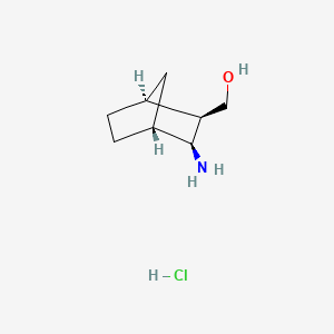 molecular formula C8H16ClNO B2676433 diexo-(3-Amino-bicyclo[2.2.1]hept-2-yl)-methanol hydrochloride CAS No. 205639-91-4