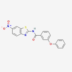 molecular formula C20H13N3O4S B2676437 N-(6-硝基-1,3-苯并噻唑-2-基)-3-苯氧基苯甲酰胺 CAS No. 313550-08-2