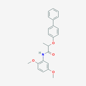molecular formula C23H23NO4 B267644 2-(biphenyl-4-yloxy)-N-(2,5-dimethoxyphenyl)propanamide 
